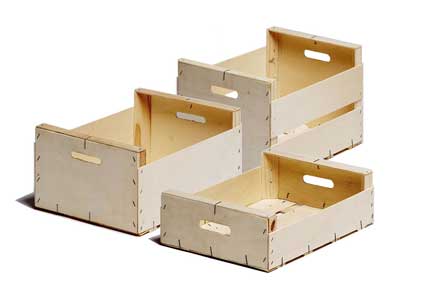 Cajas de madera para frutas y hortalizas 40x30cm