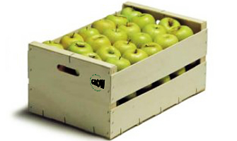 Envases de madera para manzanas de 50x30cm
